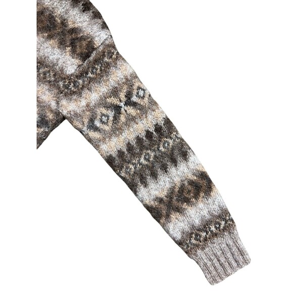 Vtg Lauren Ralph Lauren FairIsle Nordic Full Zip Llama Wool Sweater Cardigan S - Picture 7 of 12